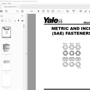 Yale Forklift C819 (MCW025_030_040E) Service Manual - PDF DOWNLOAD