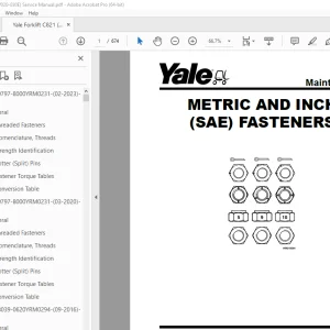 Yale Forklift C821 (MRW020-030E) Service Manual - PDF DOWNLOAD