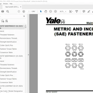 Yale Forklift C875 (GLP20-35VX. GDP20-35VX Europe) Service Manual PDF
