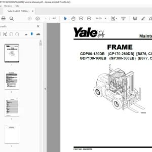Yale Forklift C876 (GDP170190210230250280DB) Service Manual - PDF DOWNLOAD