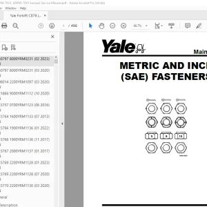 Yale Forklift C878 (GLP60-70VX, GDP60-70VX Europe) Service Manual PDF