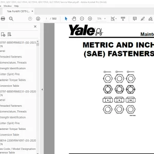 Yale C879 (GC135VX, GDC135VX, GLC135VX, GC155VX, GDC155VX, GLC155VX) Service Manual PDF