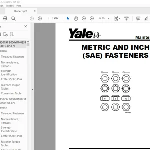 Yale Forklift C909 (GDPGLP170VX, GDPGLP175VX36, GDPGLP190VX) Service Manual PDF