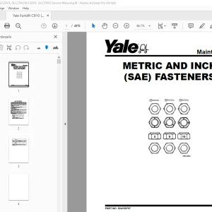 Yale Forklift C910 (GLC20VX, GLC25VX,GLC30VX, GLC35VX) Service Manual PDF