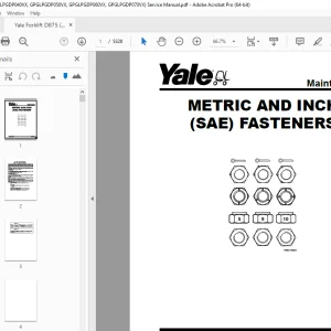 Yale D875 (GPGLPGDP040VX, GPGLPGDP050VX, GPGLPGDP060VX, GPGLPGDP070VX) Service Manual PDF