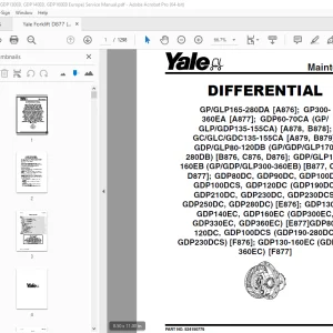 Yale Forklift D877 (GDP130EB, GDP140EB, GDP160EB Europe) Service Manual PDF