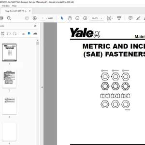 Yale Forklift D878 (GLPGDP60VX, GLPGDP70VX Europe) Service Manual PDF