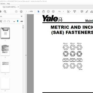 Yale Forklift D878 (GPGLPGDP135 VX, GPGLPGDP155VX) Service Manual PDF