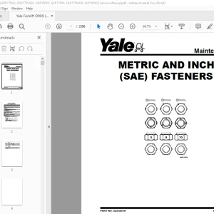 Yale Forklift (D909) GDP (170VX, 175VX36,190VX, 170VX, 175VX36, 190VX) Service Manual PDF