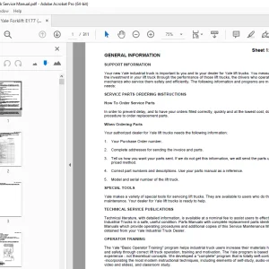 Yale Forklift E177 (GP TG) Truck Service Manual - PDF DOWNLOAD