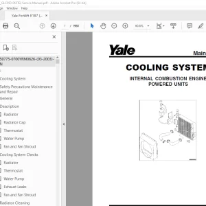 Yale Forklift E187 (GC_GLC050-065TG) Service Manual – PDF DOWNLOAD