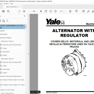 Yale Forklift E813 (GDPGLP35-40LJ, GDPGLP45-55 MJ Europe) Service Manual PDF