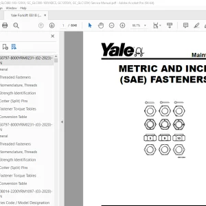 Yale Forklift E818 (GC_GLC080-100-120VX, GC_GLC080-100VXBCS, GC120SVX, GC_GLC120V) Service Manual PDF