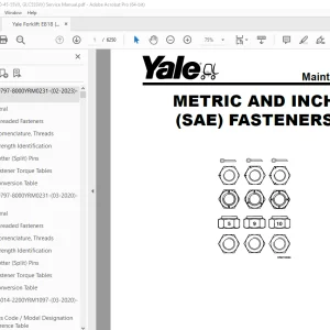 Yale Forklift E818 (GLC40-45-55VX, GLC55SVX) Service Manual – PDF DOWNLOAD