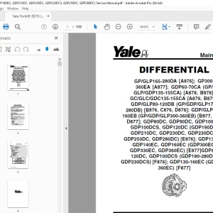Yale (E876) (GDP 190DC, 210DC, 230DC, 230DCS, 250DC, 280DC) Service Manual PDF