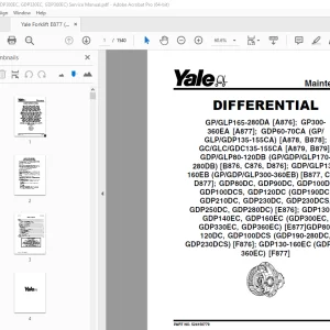 Yale Forklift E877 (GDP300EC, GDP330EC, GDP360EC) Service Manual PDF