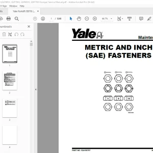 Yale Forklift E878 (GLP60VX, GLP70VX, GDP60VX, GDP70VX Europe) Service Manual PDF