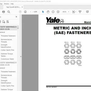 Yale Forklift E878 (GPGLPGDP135VX, GPGLPGDP155VX) Service Manual PDF