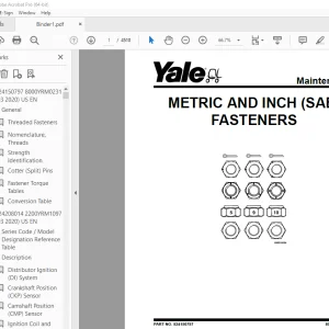 Yale Forklift F813 (GPGDPGLP080VX, 090VX,100VX, 110VX, 120VX) Service Manual PDF
