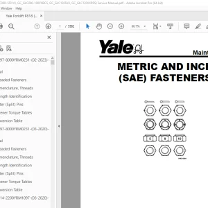 Yale Forklift F818 (GC_GLC080-120 VX, GC_GLC080-100VXBCS, GC_GLC120SVX, GC_GLC120VXPRS) Service Manual PDF