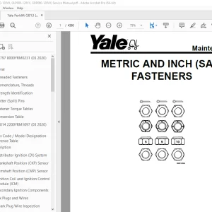 Yale Forklift G813 (GP080-120VX, GLP080-120VX, GDP080-120VX) Service Manual PDF