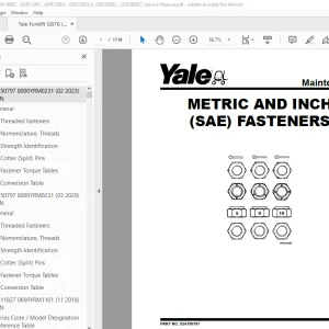 Yale G876 (GDP190DC, GDP210DC, GDP230DC, GDP230DCS, GDP250DC, GDP280DC) Service Manual PDF
