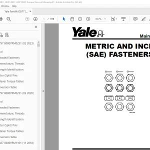 Yale Forklift G877 (GDP300EC, GDP330DC, GDP360EC) Service Manual - PDF DOWNLOAD