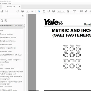 Yale G878 (GP60VX, GLP60VX, GDP60VX, GP70VX, GLP70VX, GDP70VX, GP70VXS6, GP70VXS9, GP70SVX ) Service Manual PDF