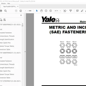 Yale Forklift G879 (GC135VX, GC155VX) Service Manual - PDF DOWNLOAD