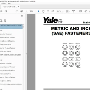 Yale Forklift G879 (GC60VX, GC70VX) Service Manual - PDF DOWNLOAD