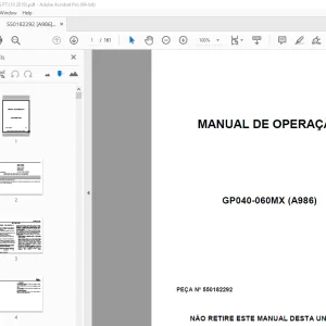 Yale Forklift GP040-060MX (A986) MANUAL DE OPERAÇÃO PDF