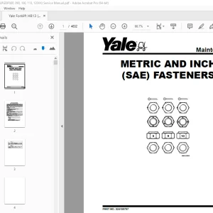 Yale Forklift H813 (GPGLPGDP080, 090, 100, 110, 120VX) Service Manual PDF
