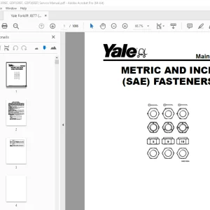 Yale Forklift J877 (GDP300EF, GDP330EF, GDP360EF) Service Manual PDF
