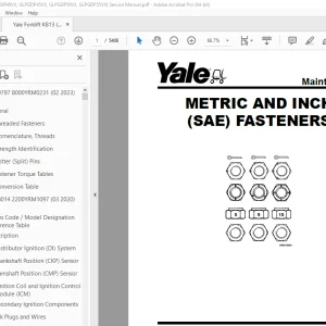 Yale Forklift K813 (GLPGDP40VX, GLPGDP45VX, GLPGDP50VX, GLPGDP55VX) Service Manual PDF