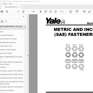 Yale Forklift K813 (GPGLPGDP80-120VX) Service Manual – PDF DOWNLOAD