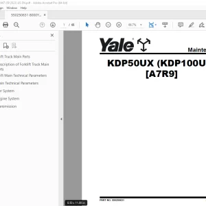 Yale Forklift KDP50UX (KDP100UX) [A7R9] Maintenance Manual PDF