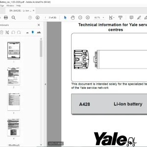 Yale Forklift Li-Ion battery MAINTENANCE & REPAIR Manual PDF