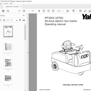 Yale Forklift MT30UX (A7S9) Sit-drive electric tow tractor Operating Manual PDF