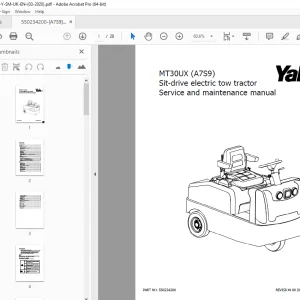 Yale Forklift MT30UX (A7S9) Sit-drive electric tow tractor Service Manual PDF