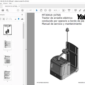 Yale Forklift MT30XUX (A7S8) Tractor de arrastre eléctrico Manual de servicio PDF
