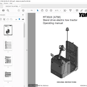 Yale MT30UX (A7S8) Stand drive electric tow tractor Operating Manual PDF
