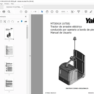 Yale MT30XUX (A7S8) Tractor de arrastre eléctrico Manual de Usuario PDF
