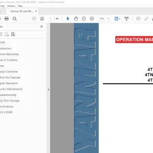 Yanmar 4TNE92 4TNE94L 4TNE98 Operation Manual - PDF DOWNLOAD