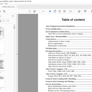 Atlet Forklift PLL Instruction Handbook Manual - PDF DOWNLOAD