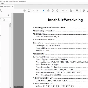 Atlet Forklift PLL NSTRUKTIONSHANDBOK -  PDF DOWNLOAD