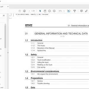 Atlet Forklift PS PSH SERVICE MANUAL D002321 - PDF DOWNLOAD