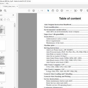 Atlet Forklift TLL-TLP Series Instruction Manual - PDF DOWNLOAD