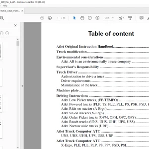 Atlet Forklift U'S AC SERIES Instruction Handbook Manual - PDF DOWNLOAD