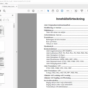 Atlet Forklift URF AC SERIES INSTRUKTIONSHANDBOK - PDF DOWNLOAD