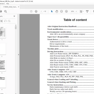 Atlet Forklift URF AC SERIES Instruction Handbook Manual - PDF DOWNLOAD